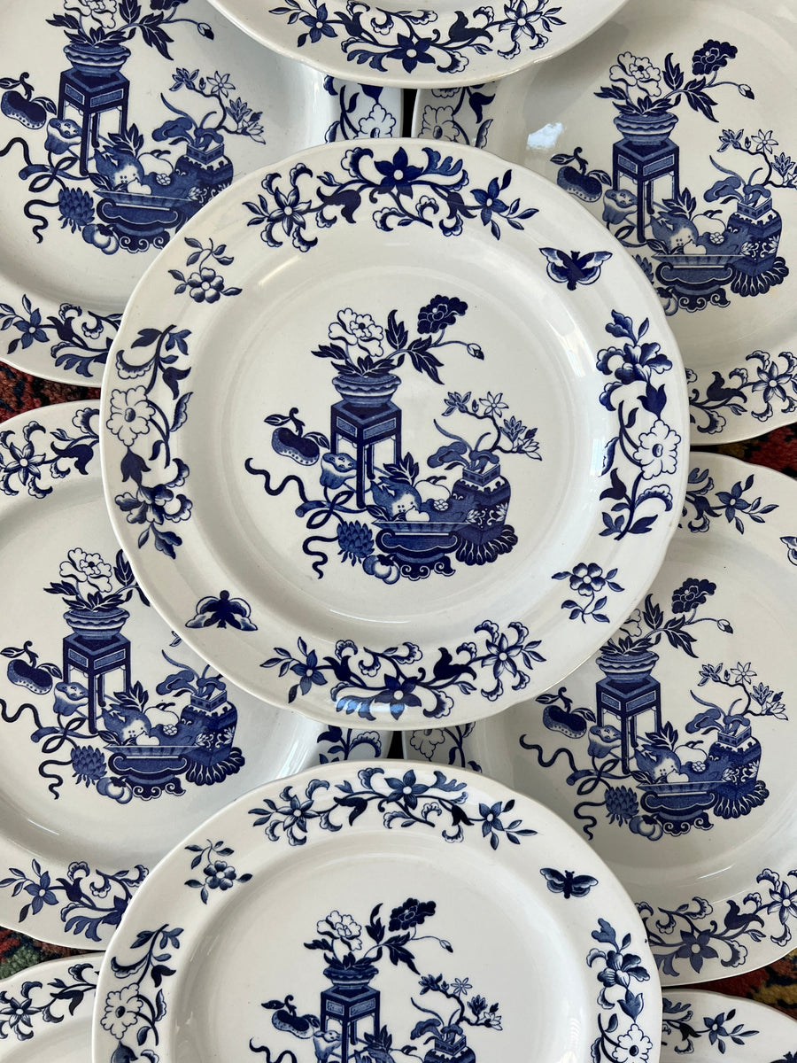 Sold Individually    Choose Your Qty    Vintage Spode Blue Bowpot 8