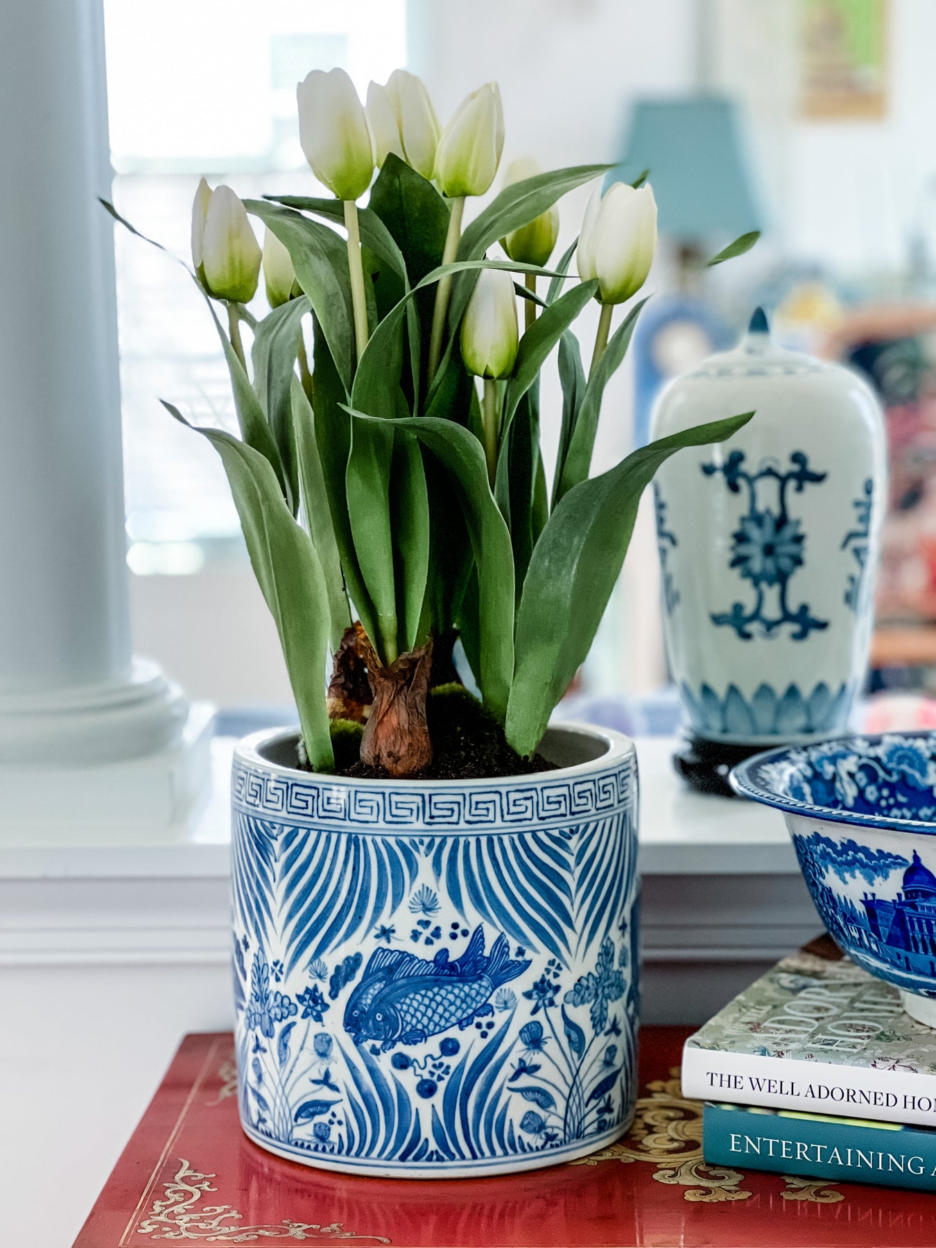 chinese plant pots Fab Chinoiserie Fish Orchid Planter Pot – Affordably Chic Art